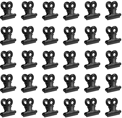 Metallklammern Kleine Bulldogge Büroklammern Multi-function Metall klammern für Fotos, Büros, Küche zu Hause 30 Stück 20mm (Schwarz)