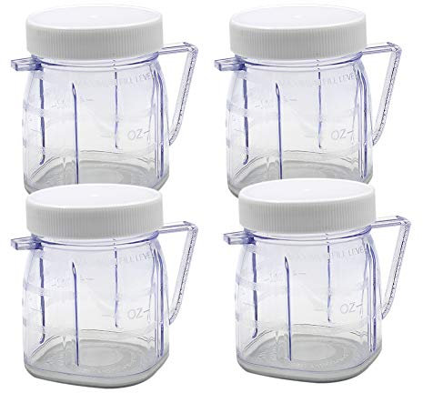 Anbige Replacement Parts Mini 1-cup Plastic Jar,Compatible with Oster Blender (4 Pcs)