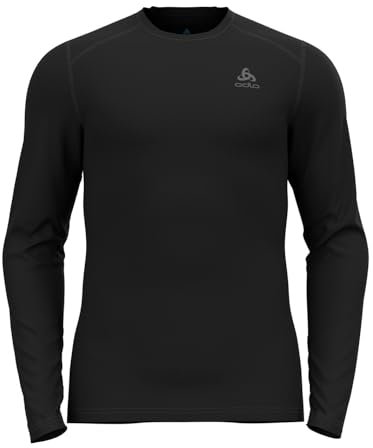 Odlo Herren Bl Top Crew Neck L/S Fundamentals Active Warm Eco Langarmshirt, Schwarz, L EU