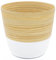 Dehaus® Pot de Fleur en Bambou Fait Main Élégant, Pots de Fleurs Interieur, Cache Pot Plante Interieur, Jardiniere, Pot Plante, Porte Plante, Pot Fleur, Moyen Cache-Pots 17 cm D x 16 cm H (Blanc)