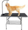 Kalolary 45inch Hunde/Katzen Trimmtisch Schertisch Hundepflegetisch mit höhenverstellbarem Arm, Schlaufe und Gitterablage, faltbarer robuster Pflegetisch für große Hunde (schwarz)