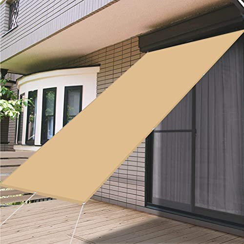 AMZHU Sonnenschutz Segel 1.7X1.7M Windschutz Rechteck Schwimmbäder Party Sonnentuch PES Polyester 98% UV-Block Reißfestem mit Edelstahl Zubehör, Creme Farben