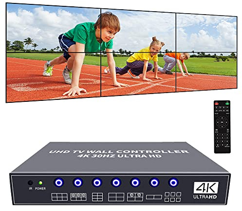 ISEEVY 4K UHD Video Wand Controller 2x3 3x2 2x2 TV Wand Prozessor Unterstützung 3840x2160@30 HDMI Eingang für 6 TV Spleißen Display