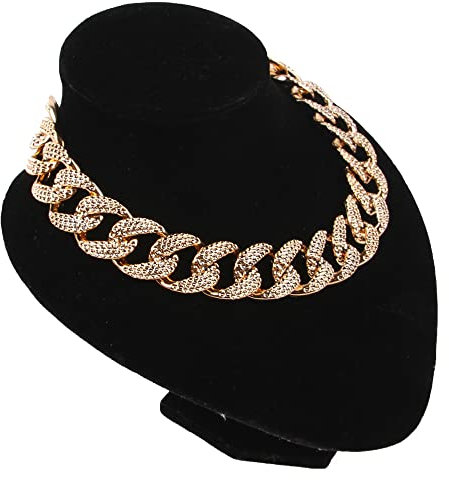 LtuzPet Goldenes Hundehalsband, verstellbarer Hals, kubanische Kette für Welpen, leichte Metall-Schmuckkette
