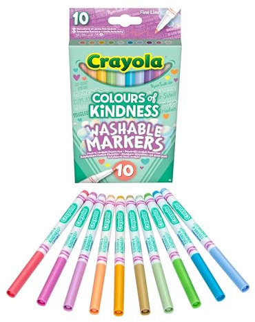 Crayola - Colours of Kindness, abwaschbare Filzstifte feine Spitze, 10er-Pack, für Schule und Freizeit, 58-7827
