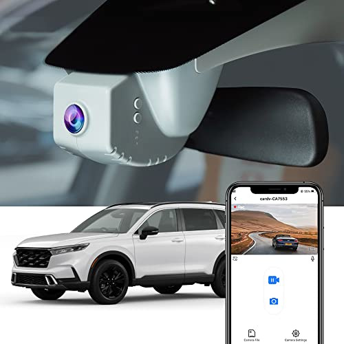 Fitcamx Dashcam 4K Kompatibel mit Honda CR-V 2023-2025 Sport Touring EX EX-L Hybrid (Gen 6), Integrierter OEM Autokamera, 2160P UHD Video, Loop Aufnahme WiFi, G-Sensor, WDR, Plug&Play, Grau 64GB Karte