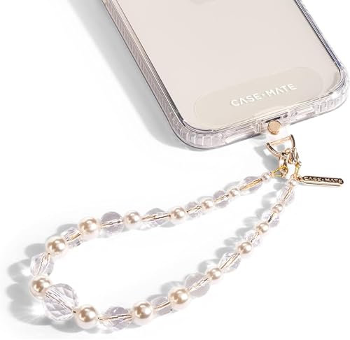 Case-Mate Handyanhänger | Abnehmbare Anti-Diebstahl-Telefonband | Freihändig iPhone Armband für Frauen | Handyketten-Armband - Passend für Apple, Samsung, Google Pixel | Kristall Perle