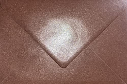 C5 (162x229mm) Coloured Envelopes for A5 Greeting Cards Wedding Invitations & Crafts Pack of 10 (Pearl Rose Gold)
