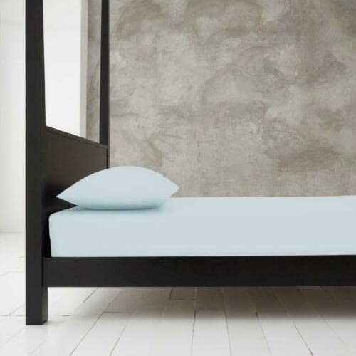 Fitted Sheet | Luxury Easy Care Polycotton Bed Sheet | Mattress Cover Non Iron, soft fabric, 26 Colours (SkyBlu S)