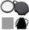 Loupe de Poche 15X avec 1 Chiffon de Nettoyage et 1 étui Noir, loupe de Lecture Pliante, loupe Portable, avec étui de Protection