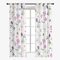 Hiseng Voile Vorhänge mit Ösen, Gardinen Halbtransparent 2er Set, Vorhang Boho Gardinenschals Ösenschal Gardinen Wohnzimmer 3D-Blumendruck Curtains mit Schlaufen (140x213cm,lila Blume)