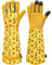DLY Gartenhandschuhe-Damen und Herren, Lange-Rosenhandschuhe, Atmungsaktive Leder-Garten-Handschuhe, Arbeitshandschuhe mit Unterarmschutz
