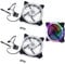 JZK 2x DC 12V RGB LED Low Noise PC case cooling fan 12cm, 12025 DC brushless cooling fan 120mm with hydraulic bearing for gaming PC case, 120mm silent RGB computer case fan