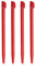 Lot de 4 stylets rouges de rechange pour écran tactile, compatibles avec consoles Nintendo 2DS (version plate)