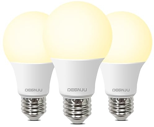 Wiaone DEGNJU A19 LED-Leuchtmittel, entspricht 60 Watt, weiches Weiß 2700 K, 800 Lumen, E26-Standardsockel, nicht dimmbar, 8,5 W warmweiße LED-Leuchtmittel für Schlafzimmer Wohnzimmer, UL-gelistet, 3