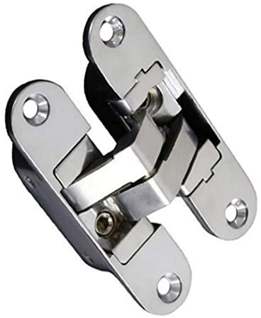 XJKLBYQ Bisagra de Puerta Invisible, bisagra Plegable Cruzada, bisagra Oculta de aleación de Zinc, Abierta a la Izquierda, herrajes para Muebles de 9,5x2,3 cm