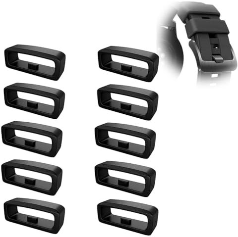 LJFEA Bracelet Silicone 10 Passants, Boucles de Rechange pour Montre de Sport, Anneau de Retenue pour Garmin (18mm)