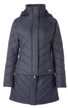 HORZE Damen Reitparka Aurora, Winterreitjacke gefüttert mit abnehmbarem Rock, Blau, 40