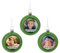 MilyaDE 3 Stück Weihnachtskugeln mit eigenem Bild, Kunststoff innen Glitzer Lametta 6cm, Christbaumkugeln Personalisierte selbst gestalten, Grün