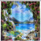 ANHOPE Natur Garten Wasserfall See Duschvorhänge Wasserdicht Anti-schimmel Shower Curtains Polyester Stoff Duschvorhang 180 x 180 cm Waschbar Bad Vorhäng für Badzimmer mit 12 Haken