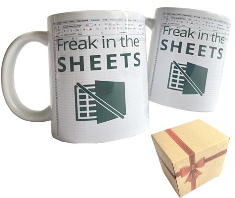 GREATUSEF Freak in the Sheets Tabellenkalkulationstasse, ein perfektes Bürogeschenk für den Kaffeetrinkbuchhalter, CPA, CFO oder Analysten. Lustige Excel-Tasse, Geschenke für Geburtstag, Weihnachten,