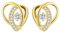 Ohrringe 18K Gold plattiert 925 Sterling Silber Herz Vergoldet Ohrstecker mit Zirkonia Klein Geschenk für Damen Mädchen Frauen