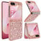 Coque de protection Z Flip 6 pour Samsung Galaxy Z Flip 6 - Paillettes scintillantes - Anti-chocs - Anti-rayures à 360 ° - Ultra fine - Galaxy Z Flip 6 5G - Or rose