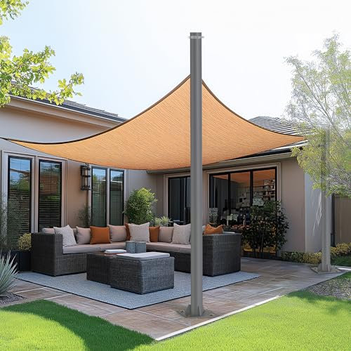Yakmax Shade Sail Pole, 10ft Outdoor Sun Shade Pole, 3 Diameter Steel Heavy Duty Sun Shade Sail Pole for Patio Deck Playground Backyard, Grey Sun Sail Pole with Hardware, Shade Sail Post One Pole