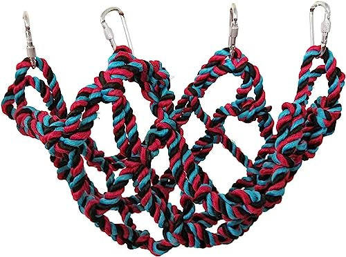 KjoiDWz Playground Rope Net Bird Climbing Net Rope Ladder Pet Climbing Net Multi-purpose Climbing Hammock Net For Bird Exercises Net Yard Frame Climbing Net, Treehouse Rope Ladder