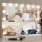 eklipt Schminkspiegel mit Beleuchtung, Hollywood Spiegel mit Beleuchtung, 15 LED Licht Dimmbare mit 3 Lichtmodi und USB, Temperatur- und Zeitanzeige,10X Vergrößerung Touch Control 58x45cm