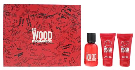 Dsquared2 Red Wood 3 Piece Gift Set: Eau de Toilette 50ml - Shower Gel 50ml - Bo