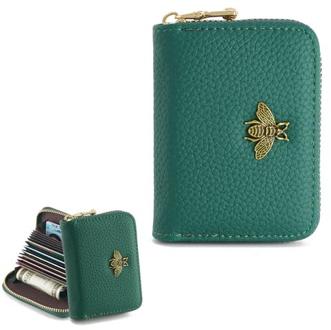 QIUTIMIY Kartenetui Kreditkartenetui,Slim Wallet,Mini Geldbörse,grün