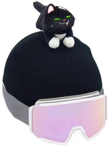 Ski Helmet Cover, Cute Washable Helmet Covered with Cat Design, Women's Balaclavas for Boys, Girls, Men & Women, Cycling & Outdoor Sports, Fortified Helmets Shielding