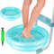 Bain de Pieds Gonflable, Pediluve Gonflable Ø60 cm, Bassin Pédiluve pour Piscine PVC Bleu, avec Pompe, pour Échelle D'Entrée de Piscine, Spa, Accessoires pour Hors Sol