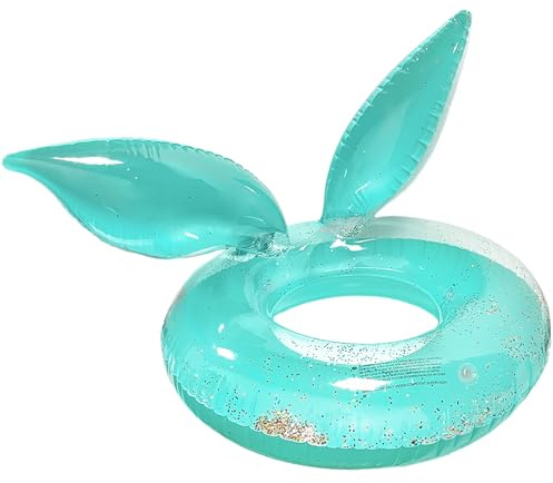 ACTOYS Schwimmring Kinder, Schwimmreifen Kinder, Schwimmring Hasenohr Kinder, für 5-10 Jahre, Schwimmring Glitzer, Pailletten Schwimmring, Pool Spielzeug (Grüne Hasenohren)