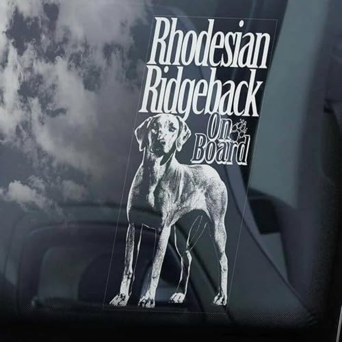 Madcolitote Rhodesian Ridgeback on Board Auto-Fensteraufkleber, afrikanischer Löwe, Hund, Aufkleber, Vinyl, gestanzt, lustiger Stoßstangen-Aufkleber, Geschenk für Hunde und Haustiere