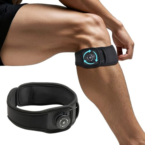 Ginocchiera rotulea con regolazione a manopola – Taglia M (33–43 cm), supporto regolabile per tendinite, corsa, salto, escursionismo, basket, tennis – per uomo e donna