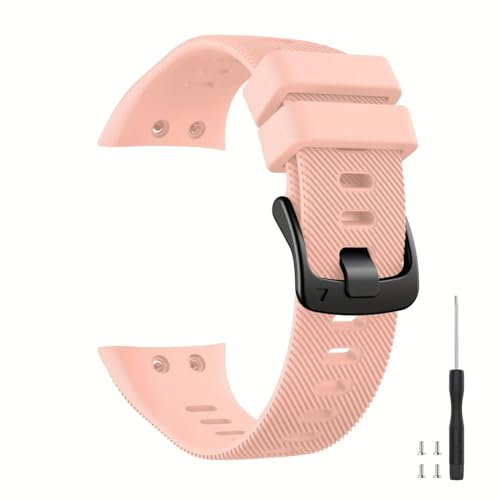 JunXiangRui Sportarmband kompatibel mit Garmin Forerunner 45 und 45S – Atmungsaktives, wasserdichtes Armband – Einfache Installation – Pink/Rosa