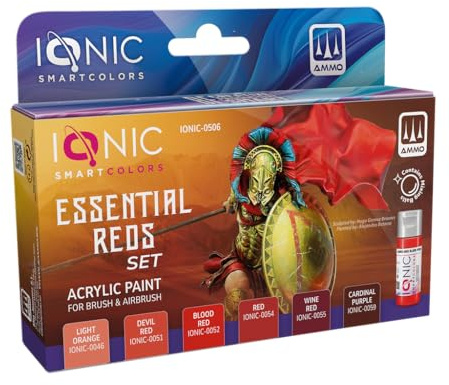 Mig Jimenez IONIC Smart Colors Rojos Esenciales Set - 6 Pinturas Acrílicas para Wargames - IONIC-0506
