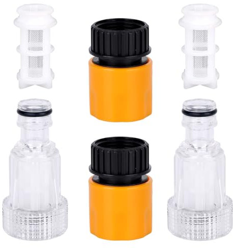 BOXOB 6pcs 3/4 Pressure Washer Garden Hose Adapter and Fittings, Quick Connect Garden Water Hose Inlet Filter Attachment Pressure Washer Parts and Accessories Compatible with PW909103K