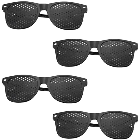 2 Stück Schwarz Rasterbrille Augentraining,Lochbrille für Entspannung,Pinhole Glasses zur Verbesserung des Sehvermögen,Lochbrille für Augentraining Original,Gitterbrille für Augenentspannung im Alltag