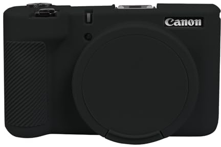 Easy Hood Case for Canon PowerShot V1 Camera,Silicone ProtectiveCover Black | Anti-Scratch,Slim Fit,with Removable Lens Cover,Lightweight,Soft,Carrying