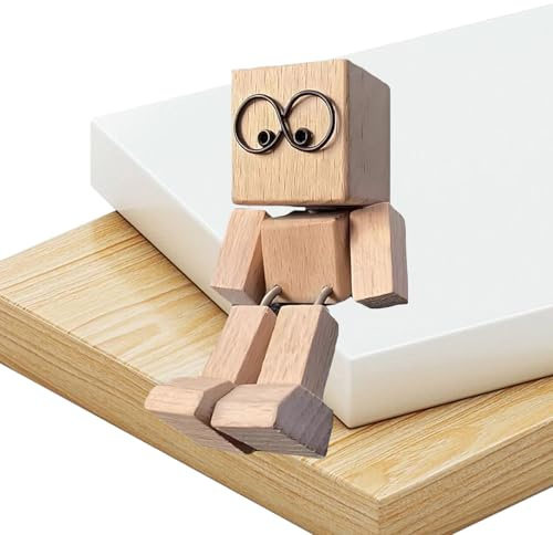 Senermter Schüttelnde Holzmann-Figur, Wackelnder Holzmann, Wackelnde Holzfiguren Mit Füßen, Lustige Armaturenbrett-Autozubehör Für Reisen, Pendeln Und Zuhause