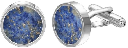 RunootPR Lapislazuli Manschettenknöpfe Herren Blau Stein Cufflinks Hochzeit Schmuck