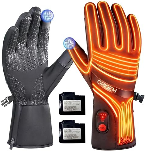 Origem Gants Chauffants Ultra-Fins Rechargeables 6000 mAh pour Moto Ski