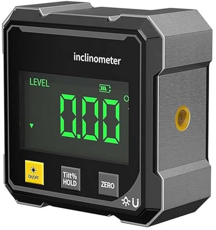 Digital Laser Angle Finder Protractor Tool,Magnetic Angle Gauge Finder with 4-Sided Magnetic Base,4×90° High Accuracy Measuring Tool with Large LED Display,Level Box for Hanging (1PC)