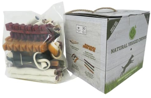 Maks'Patch Medium Variety Box Vegan Dog Treats – Assorted Natural Chews & Rewards for Medium Dogs, Hypoallergenic, Grain Free, Plant-Based Selection Box