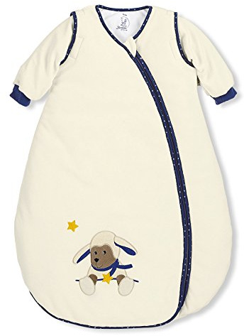 Sterntaler Schlafsack für Kleinkinder, Abnehmbare Ärmel, Wärmeregulierung, Reißverschluss, Größe: 110, Stanley, Crème