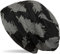 styleBREAKER Beanie Mütze mit gewebtem Feder Muster, Slouch Longbeanie, Unisex 04024130, Farbe:Schwarz