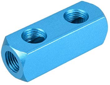 sourcing map G 1/4 Thread 5 Ports 2 Way Manifold Block Splitter,Quick Connect Air Hose Inline Splitter Coupler,Air Compressor Splitter,2pcs